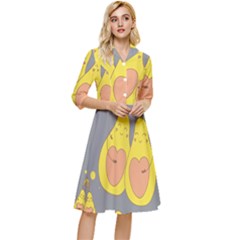 Avocado-yellow Classy Knee Length Dress by nate14shop