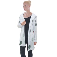 Background-white Abstrack Longline Hooded Cardigan by nate14shop