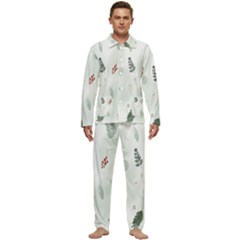Background-white Abstrack Men s Long Sleeve Velvet Pocket Pajamas Set by nate14shop