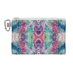 Painted Flames Symmetry Iv Canvas Cosmetic Bag (large) by kaleidomarblingart