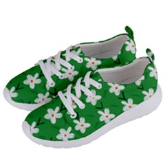 Flowers-green-white Women s Lightweight Sports Shoes by nate14shop