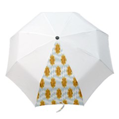 Flowers-gold-blue Folding Umbrellas by nate14shop