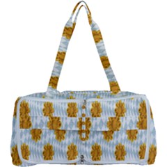 Flowers-gold-blue Multi Function Bag by nate14shop