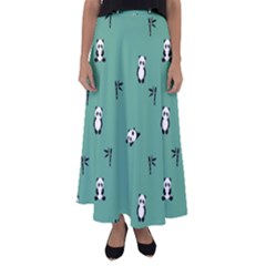 Pandas Flared Maxi Skirt by nate14shop