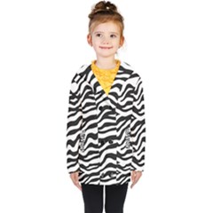 Tiger White-black 003 Jpg Kids  Double Breasted Button Coat by nate14shop