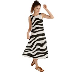 Tiger White-black 003 Jpg Summer Maxi Dress