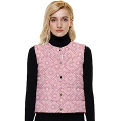 Flora Women s Short Button Up Puffer Vest by nate14shop