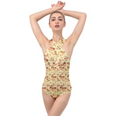 Hot-dog-pizza Cross Front Low Back Swimsuit by nate14shop
