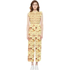Hot-dog-pizza Women s Frill Top Chiffon Jumpsuit by nate14shop