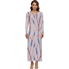 Abstract-006 Long Sleeve Velour Longline Maxi Dress by nate14shop