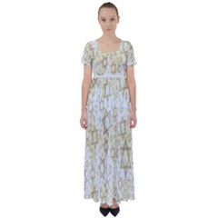 Star-of-david-001 High Waist Short Sleeve Maxi Dress by nate14shop