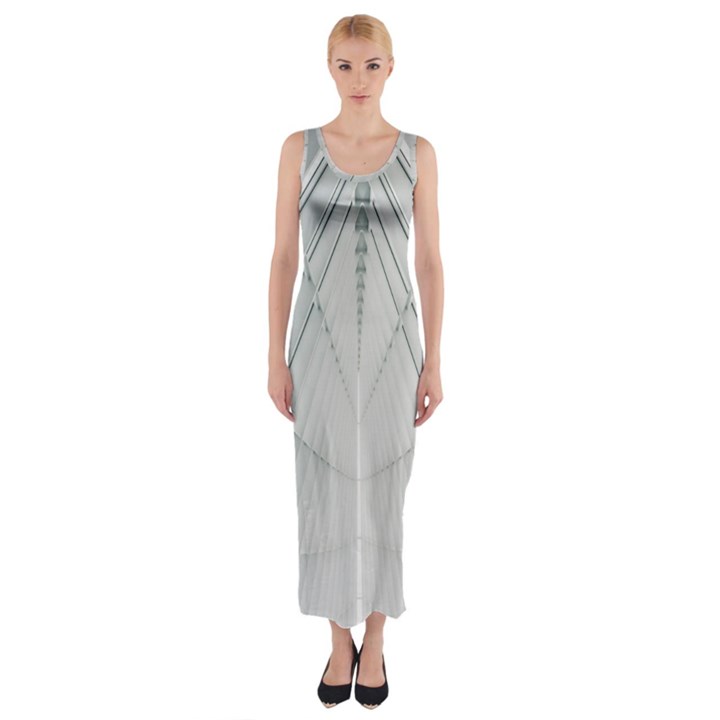 Architecture Building Fitted Maxi Dress