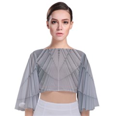 Architecture Building Tie Back Butterfly Sleeve Chiffon Top by artworkshop