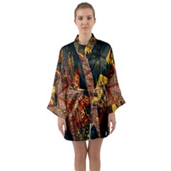 Stars-002 Long Sleeve Satin Kimono by nate14shop