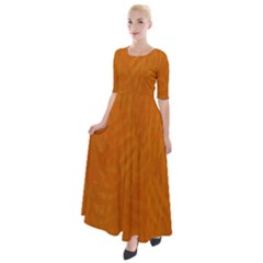 Orange Half Sleeves Maxi Dress by nate14shop