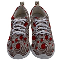 Cream With Cherries Motif Random Pattern Mens Athletic Shoes by dflcprintsclothing