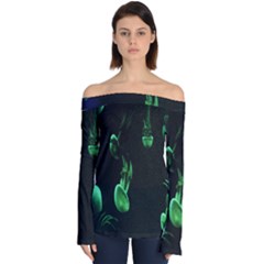 Jellyfish Off Shoulder Long Sleeve Top by nate14shop