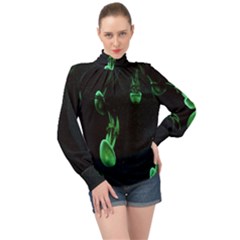 Jellyfish High Neck Long Sleeve Chiffon Top by nate14shop