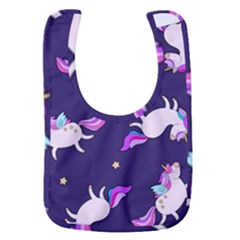 Fantasy-fat-unicorn-horse-pattern-fabric-design Baby Bib by Jancukart
