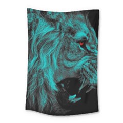 Angry Male Lion Predator Carnivore Small Tapestry by Jancukart