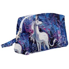 Unicorn Starry Night Wristlet Pouch Bag (large) by Jancukart
