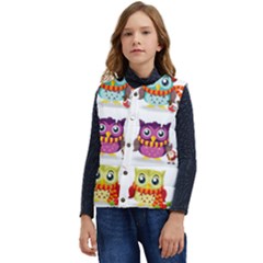 Cartoon-cute-owl-vector Kid s Short Button Up Puffer Vest	 by Jancukart