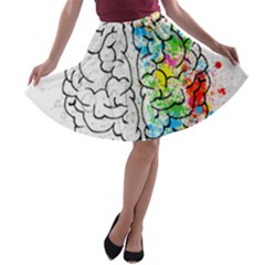 Brain-mind-psychology-idea-drawing A-line Skater Skirt by Jancukart