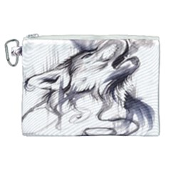 Tattoo-ink-flash-drawing-wolf Canvas Cosmetic Bag (xl) by Jancukart