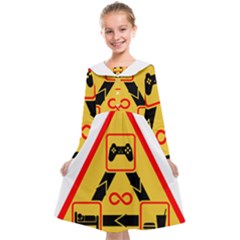 Gamer-geek-video-game-sign-fan Kids  Midi Sailor Dress by Jancukart
