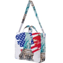 Statue Of Liberty Independence Day Poster Art Square Shoulder Tote Bag by Jancukart