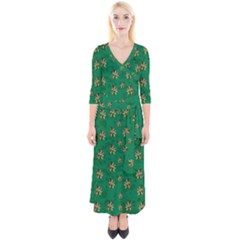 Water Lilies In The Soft Clear Warm Tropical Sea Quarter Sleeve Wrap Maxi Dress by pepitasart