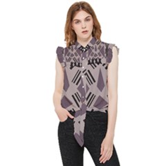 Abstract Pattern Geometric Backgrounds   Frill Detail Shirt by Eskimos
