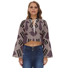 Abstract Pattern Geometric Backgrounds   Boho Long Bell Sleeve Top by Eskimos
