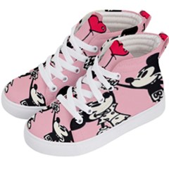 Baloon Love Mickey & Minnie Mouse Kids  Hi-top Skate Sneakers by nate14shop