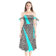 Just Do It Leopard Silver Shoulder Tie Bardot Midi Dress by nate14shop