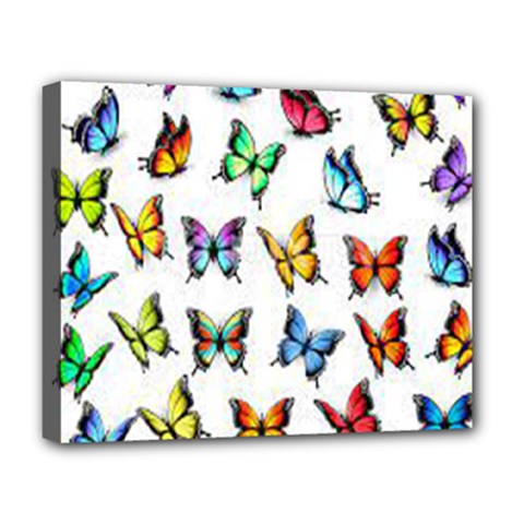 Big Collection Off Colorful Butterfiles Deluxe Canvas 20  X 16  (stretched) by nate14shop