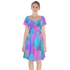 Bokeh-002 Short Sleeve Bardot Dress by nate14shop