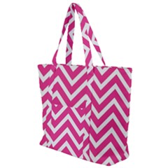 Chevrons - Pink Zip Up Canvas Bag by nate14shop