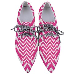 Chevrons - Pink Pointed Oxford Shoes by nate14shop