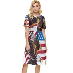 American-eagle- Clip-art Button Top Knee Length Dress by Jancukart