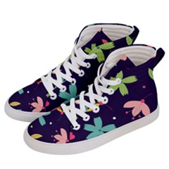 Colorful Floral Men s Hi-top Skate Sneakers