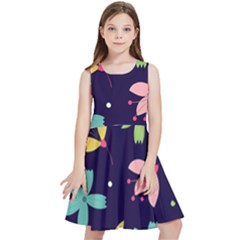 Colorful Floral Kids  Skater Dress