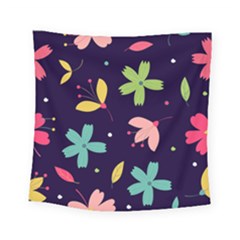 Colorful Floral Square Tapestry (small) by hanggaravicky2