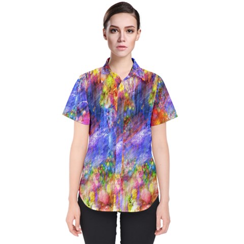 Abstract Colorful Artwork Art Women s Short Sleeve Shirt by artworkshop
