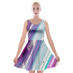 Color Acrylic Paint Art Velvet Skater Dress by artworkshop