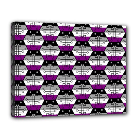 Hackers Town Void Mantis Hexagon Asexual Ace Pride Flag Canvas 14  X 11  (stretched) by WetdryvacsLair