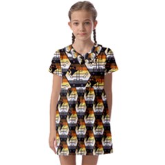 Hackers Town Void Mantis Hexagon Bear Pride Flag Kids  Asymmetric Collar Dress by WetdryvacsLair