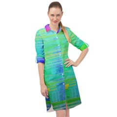 Colors-rainbow-chakras-style Long Sleeve Mini Shirt Dress by Jancukart