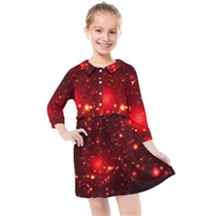 Firework-star-light-design Kids  Quarter Sleeve Shirt Dress by Jancukart
