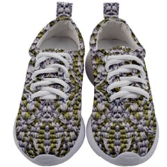 Acid Green Repeats I Kids Athletic Shoes by kaleidomarblingart